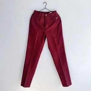 Rockies Vintage 90s Burgundy Stripped Western Mom Jeans Size 11/12 (26”)